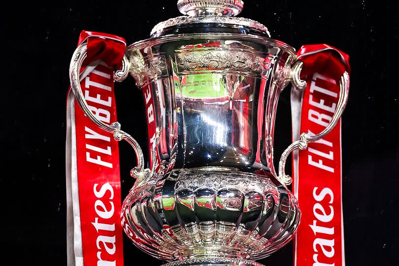 Emirates FA Cup trophy during the Emirates FA Cup Fifth Round match between Nottingham Forest and Manchester United at City Ground on February 28, 2024 in Nottingham, England.