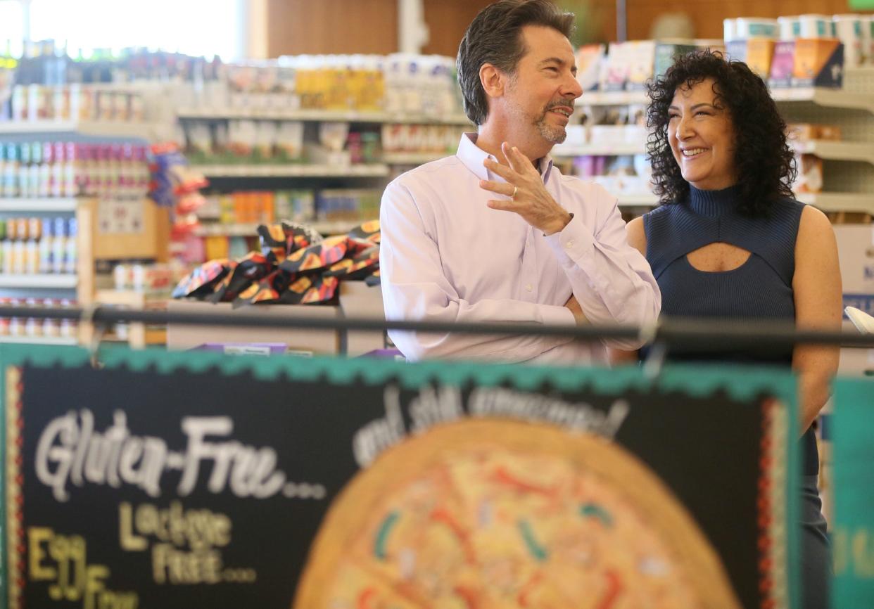 David and Gina Krieger, owners of Seven Grains Natural Market in Tallmadge, talk about their gluten-free section.