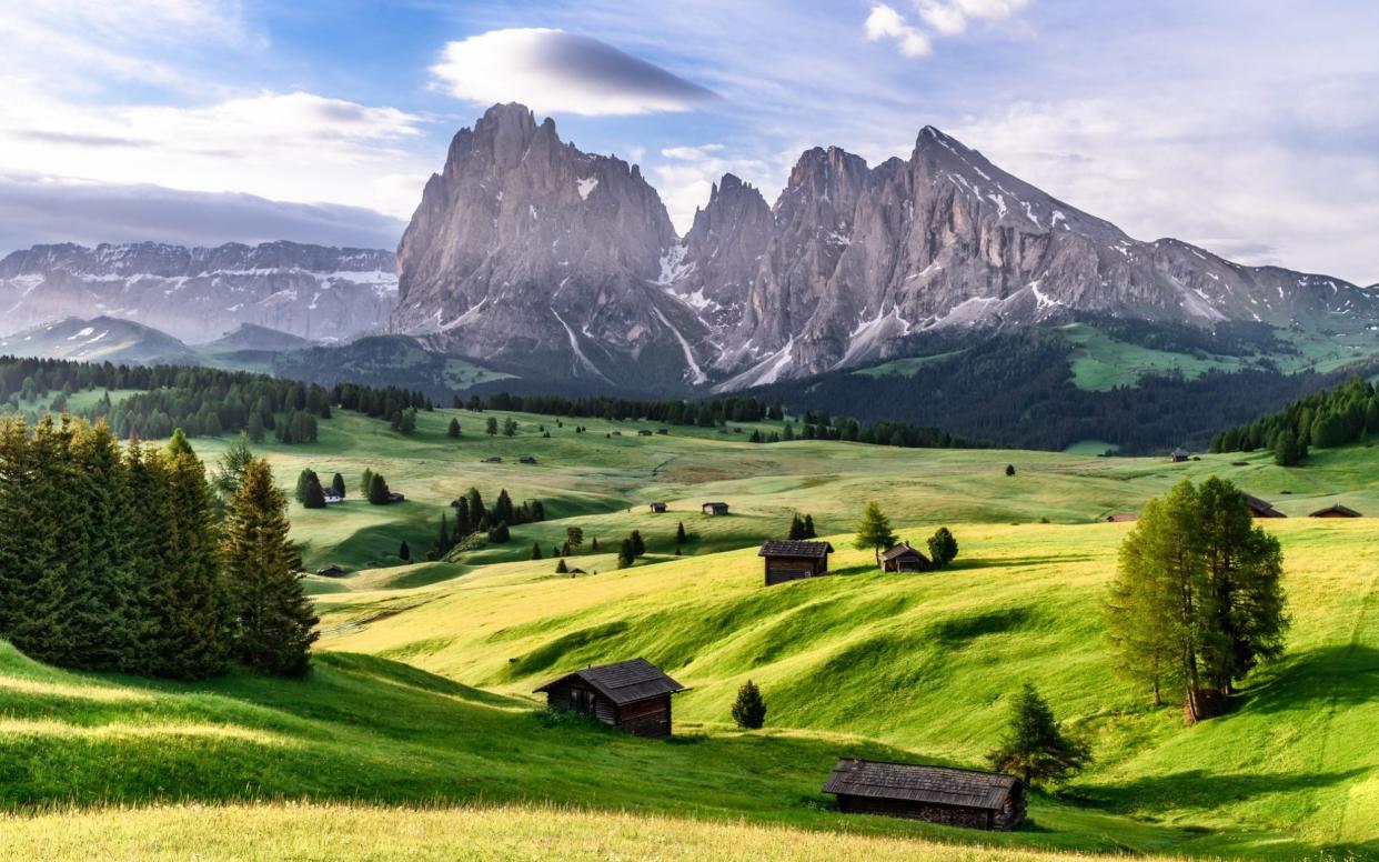 A view of the area known as Alpe di Siusi in the heart of South Tyrol - Getty