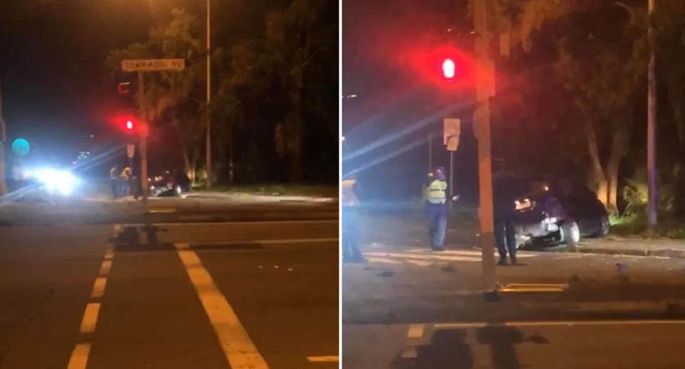 Photos of a car crash in Balgownie, a suburb of Wollongong, that may be linked to a TikTok trend.