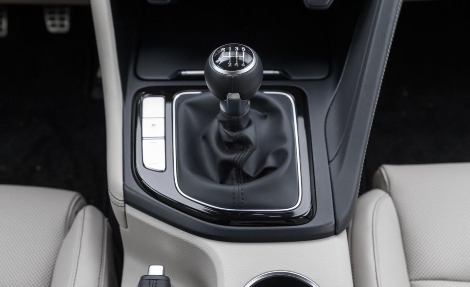 <p>And the shifter's physical relationship with the gates is too plasticky for anything aspiring to usurp BMW's 3-series (or even the Accord Sport).</p>