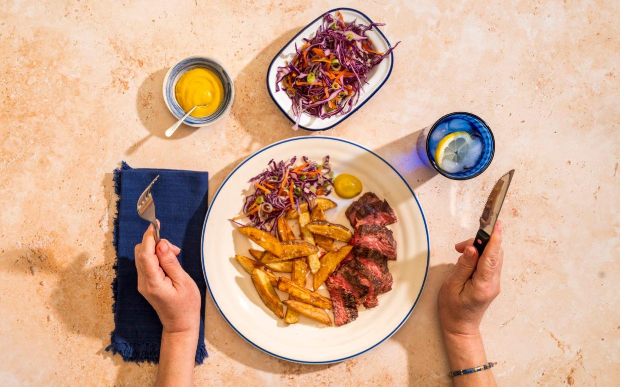 Skirt steak and chips