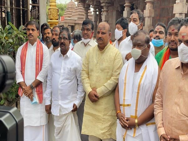 from left to seconf AP BJP president Somu Veerraju, (Photo/ANI)