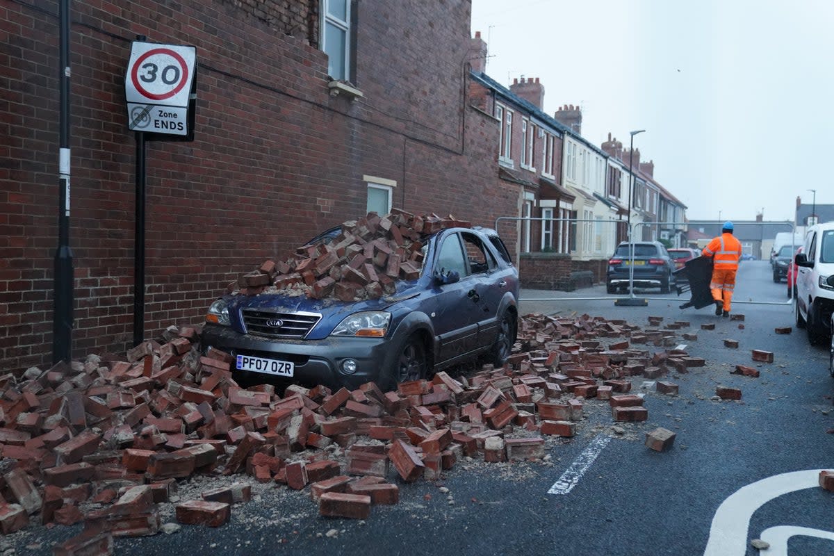 Damage in Roker, Sunderland, after Storm Arwen (Owen Humphreys/PA) (PA Archive)