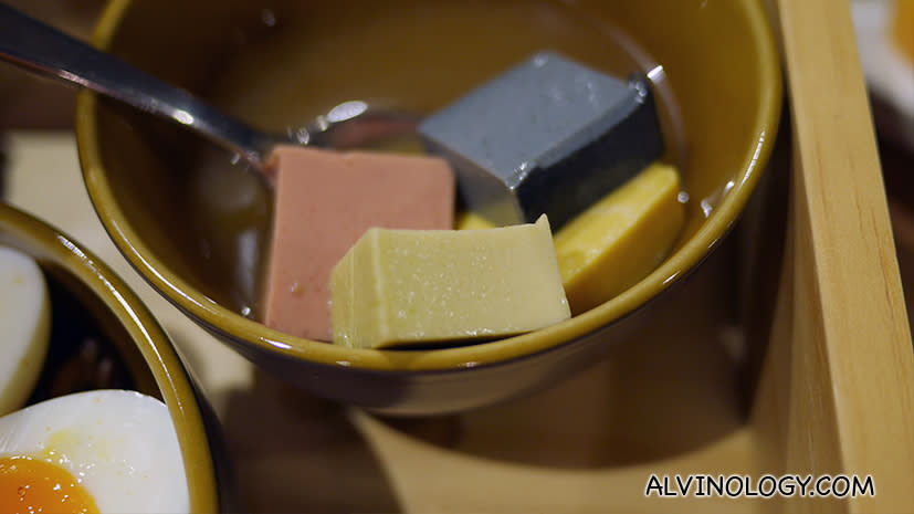 4 colour handmade tofu cubes