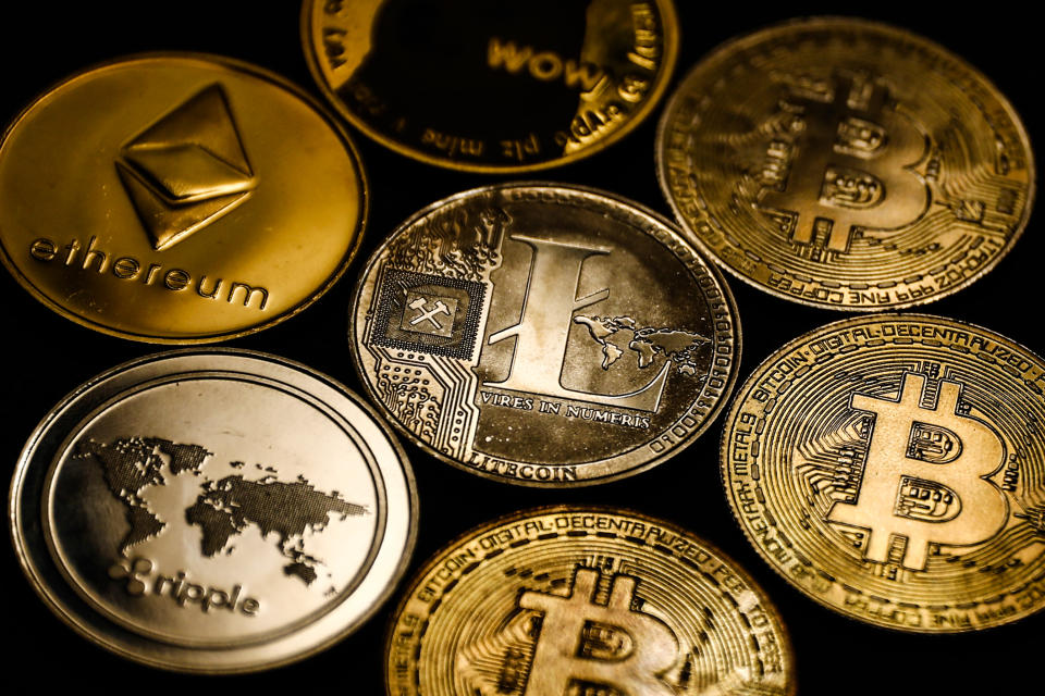 Litecoin  Representation of crypto are seen in this illustration photo taken in Krakow, Poland on September 28, 2021. (Photo illustration by Jakub Porzycki/NurPhoto via Getty Images)