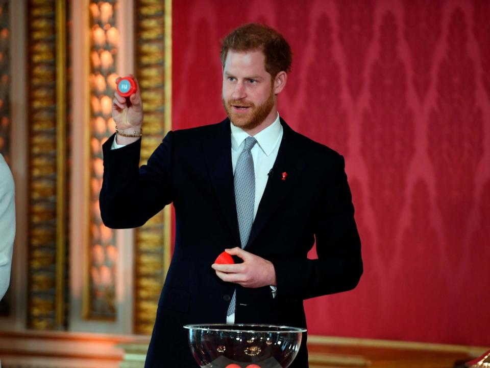 Prince Harry hosted the draw at Buckingham Palace: AP