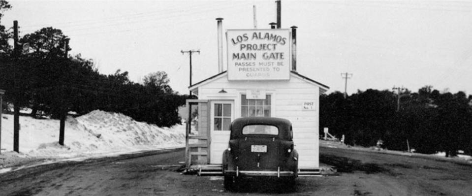 Los Alamos Project Main Gate in the 1940s. NPS