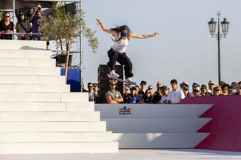 La skater argentina demuestra toda su destreza en una de las fechas del campeonato llevado a cabo en Lisboa, Portugal