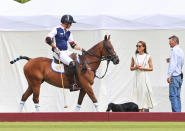 <p>Kate and Prince William brought along their family dog, Orla, as the Duke of Cambridge participated in the Royal Charity Polo Cup.</p>