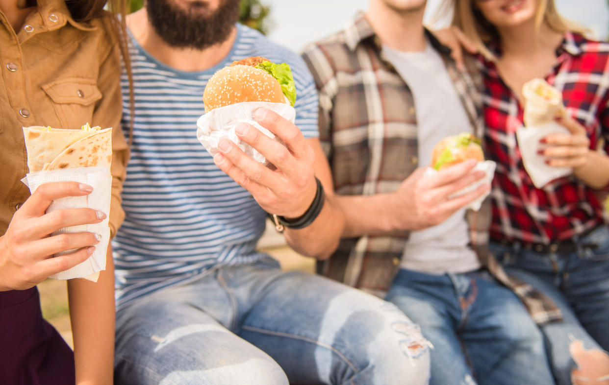 people eating finger foods together