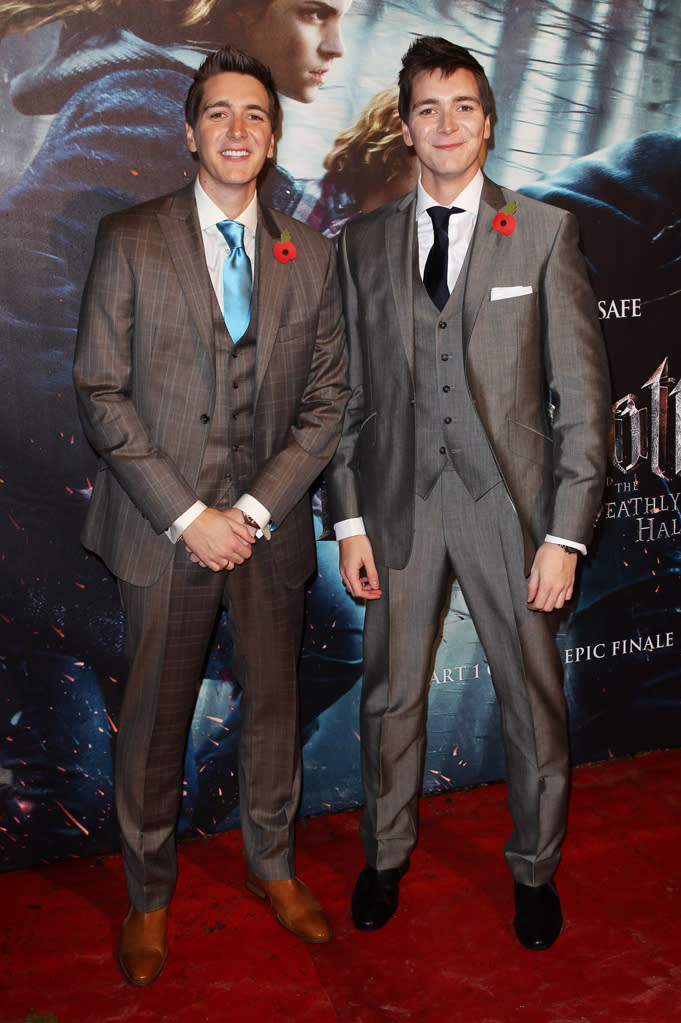Harry Potter and the Deathly Hallows pt 1 UK premiere 2010 James Phelps Oliver Phelps