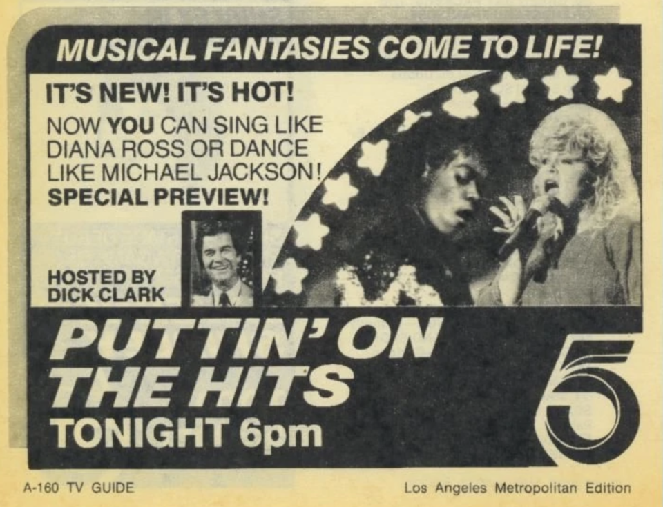 A 1984 TV Guide ad for the exciting new series 'Putting on the Hits.' (Photo: https://gameshows.fandom.com)