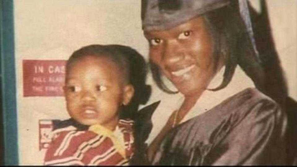 Carmen Harris, 24, carries her son, 3-year-old DaMarco Keshaun Harris, after graduation from Florida State University in May 2003. She was killed later that month during a Miami Gardens home invasion. DaMarco Harris, 24, was shot multiple times near a Midtown Miami mall on Thursday morning, May 9, 2024. He died in the hospital an hour later.