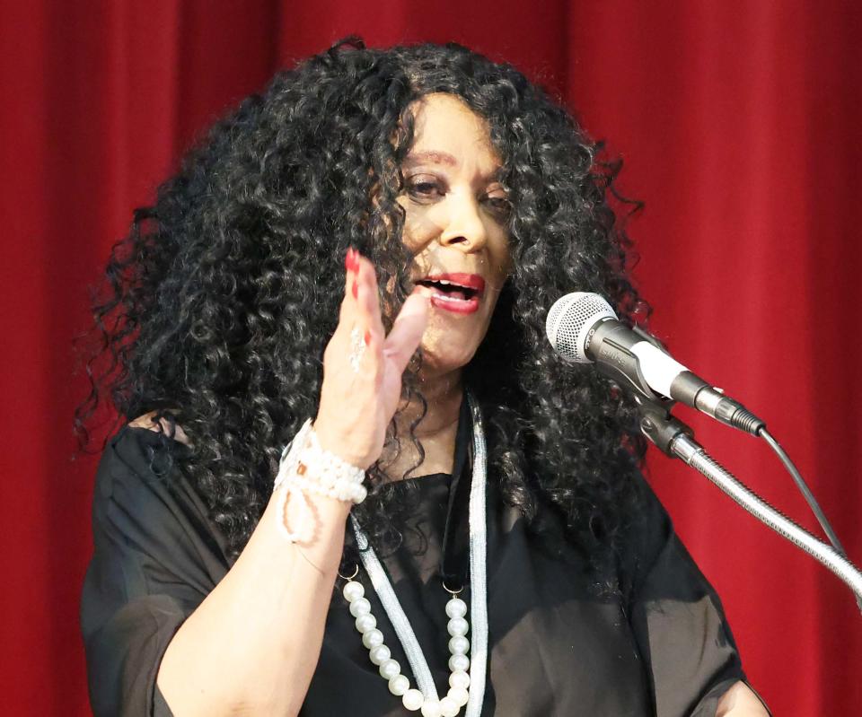 Brockton Area Branch NAACP President Phyllis Ellis speaks during a Meet the Candidates forum on Saturday, Aug. 26, 2023, at West Middle School.