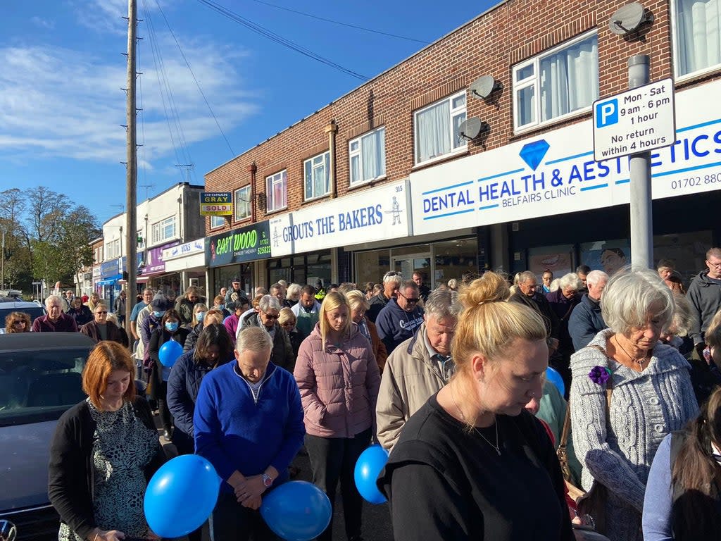 The community fell silent at midday for Sir David Amess (supplied)