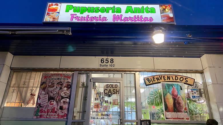 pupuseria anita sign and storefront