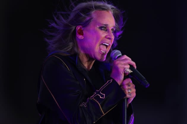 Musician Ozzy Osbourne performs during half-time of the NFL game News  Photo - Getty Images