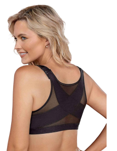 Leonisa Front Closure Full Coverage Back Support Posture Corrector Bra