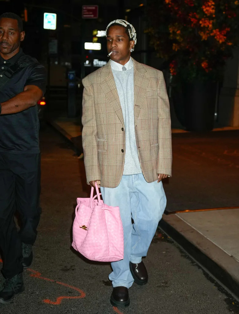 NEW YORK, NEW YORK - OCTOBER 04: ASAP Rocky and Rihanna celebrate his 34th birthday at Carbone on October 03, 2023 in New York City. (Photo by Jackson Lee/GC Images)