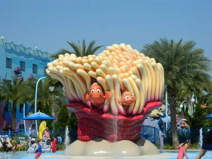 big blue pool with nemo and marlin at the art of animation resort at disney world