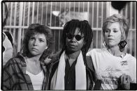 <p> Risty McNichol, Whoopi Goldberg, and Jane Fonda are pictured at MGM Studios before they depart on a nine-city, 14-stop caravan to gather support for CA Proposition 65: a clean water initiative. Fonda continues to support environmental rights to this day. </p>