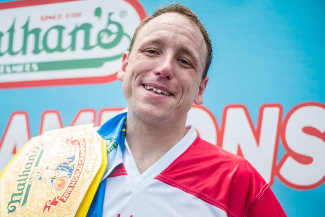 <p>Steven Ferdman/WireImage</p> Joey Chestnut