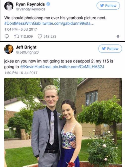 This teen photoshopped Ryan Reynolds into her prom pic