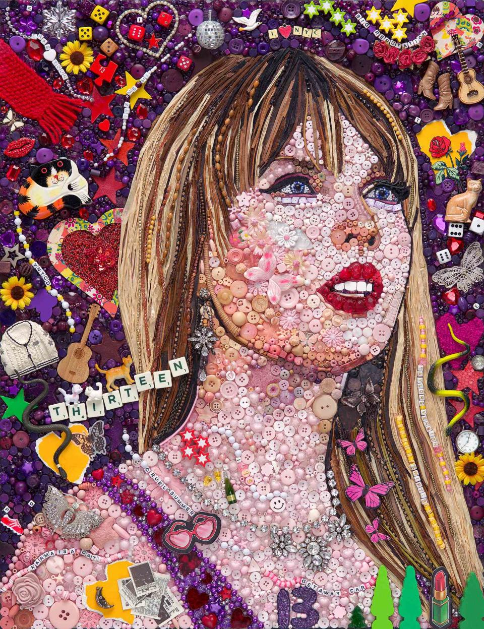 <p>Artwork by Jane Perkins for TIME; Photograph by Formatrix; Source photo: Terence Rushin TAS23/Getty</p> Taylor Swift