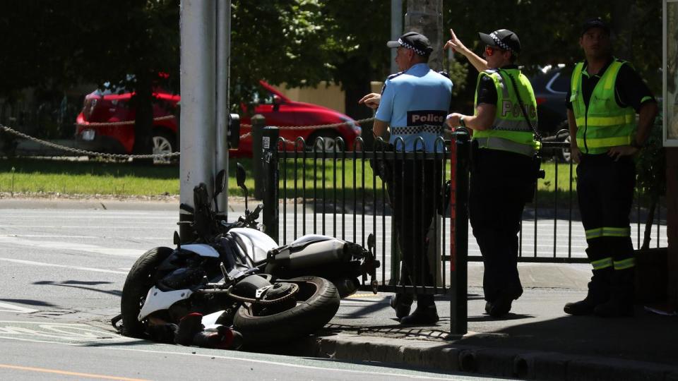 A crashed motorcycle (file image)