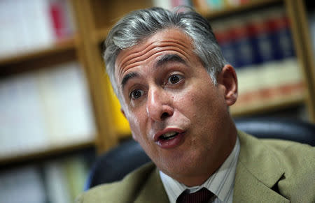 Federal Judge Pablo Oritja speaks during an interview with Reuters in Jachal, San Juan province, Argentina, April 27, 2017. REUTERS/Marcos Brindicci