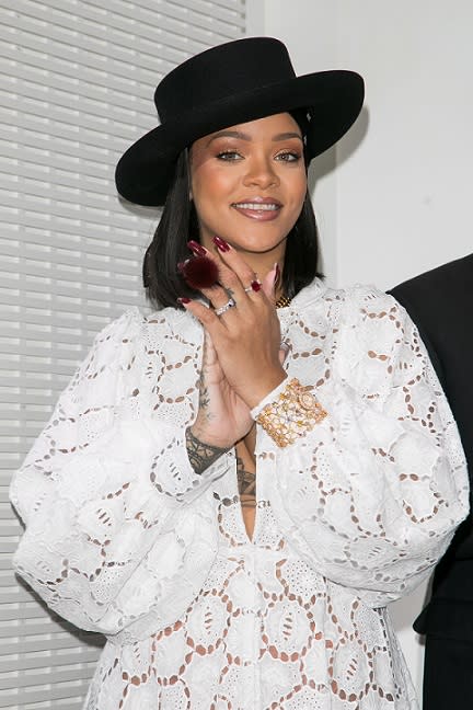 Rihanna attends the "Young Fashion Designer": LVMH Prize 2017 edition at Fondation Louis Vuitton on June 16, 2017 in Paris