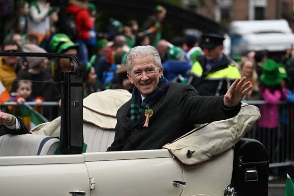 DUBLIN, IRELAND - MARCH 17: International guest of honour actor Patrick Duffy attends the St Patrick's Day Parade on March 17, 2023 in Dublin, Ireland. 17th March is the feast day of Saint Patrick commemorating the arrival of Christianity in Ireland. (Photo by Charles McQuillan/Getty Images)