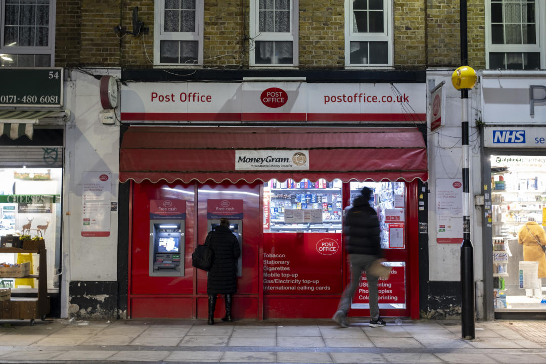 Post Office branch on Wapping Lane in Wapping on 189th January 2024 in London, United Kingdom. Following the recent broadcast of a television docudrama about the Post Office IT scandal, the story of the UK's most widespread miscarriages of justice involving over 700 subpostmasters who were wrongly convicted of fraud, theft and false accounting following shortfalls at their branches. Subsequent investigation known as the Post Office Horizon IT Inquiry, has shown that the discrepencies were actually due to errors in the Post Office's Horizon accounting software. (photo by Mike Kemp/In Pictures via Getty Images)