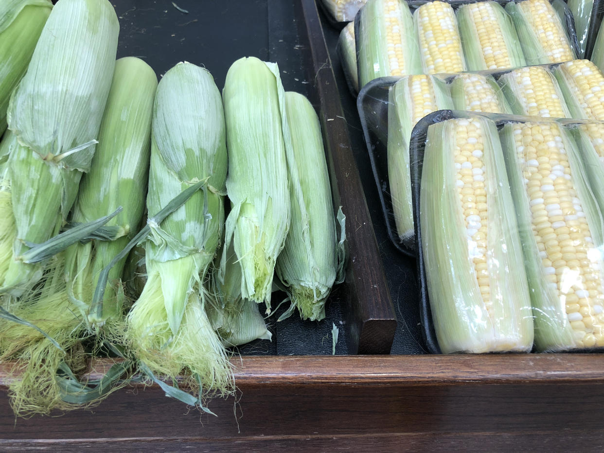 Fresh corn at the supermarket
