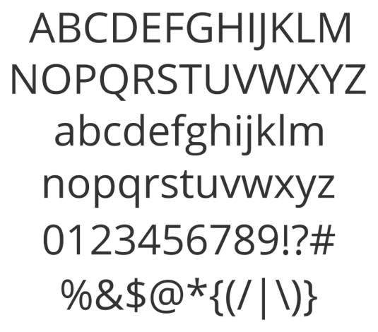 Free web fonts Open Sans