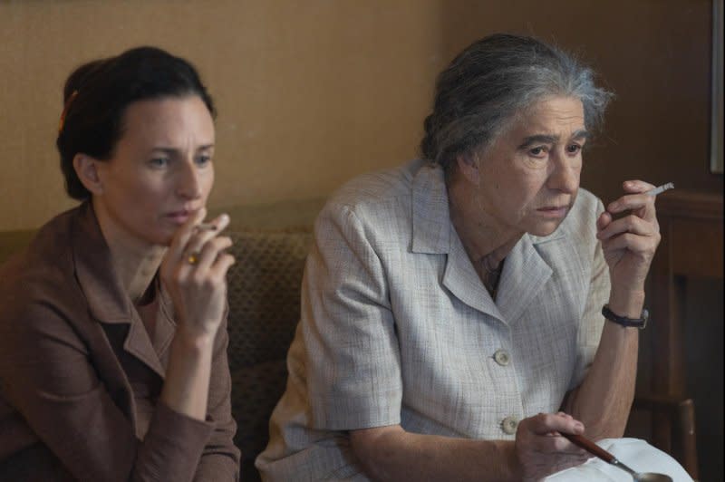 Lou (Camille Cottin, L) sits with Golda Meir (Helen Mirren). Photo courtesy of Bleecker Street/ShinHan Pictures