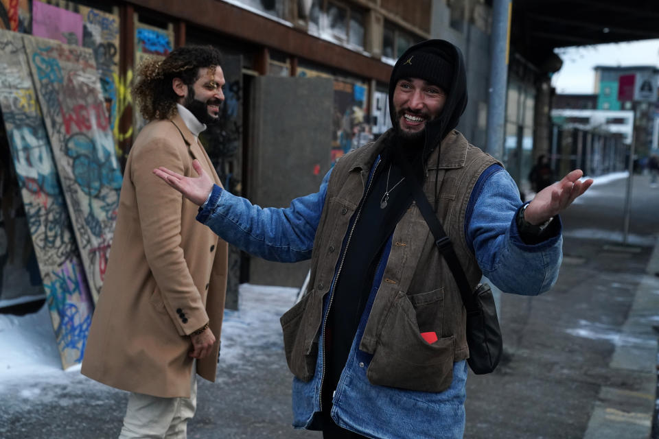 Directors Bilall Fallah and Adil El Arbi on the set of Batgirl in Glasgow