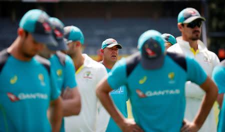 Cricket - South Africa v Australia - Fourth Test - Wanderers Stadium, Johannesburg, South Africa - April 3, 2018 Australia coach Darren Lehmann at the end of the series REUTERS/Siphiwe Sibeko