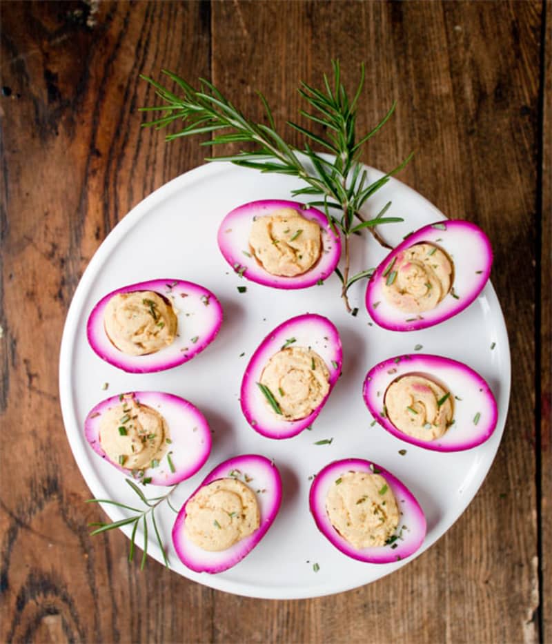 Beet-Pickled Deviled Eggs