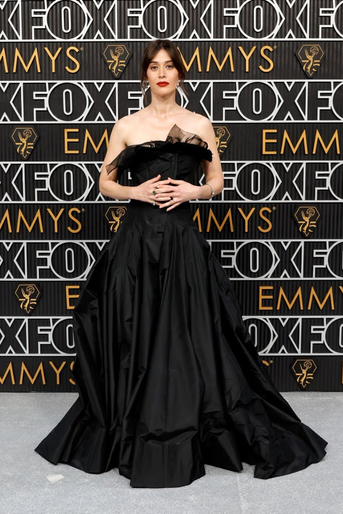Lizzy Caplan attends the 75th Primetime Emmy Awards at Peacock Theater on January 15, 2024 in Los Angeles, California.