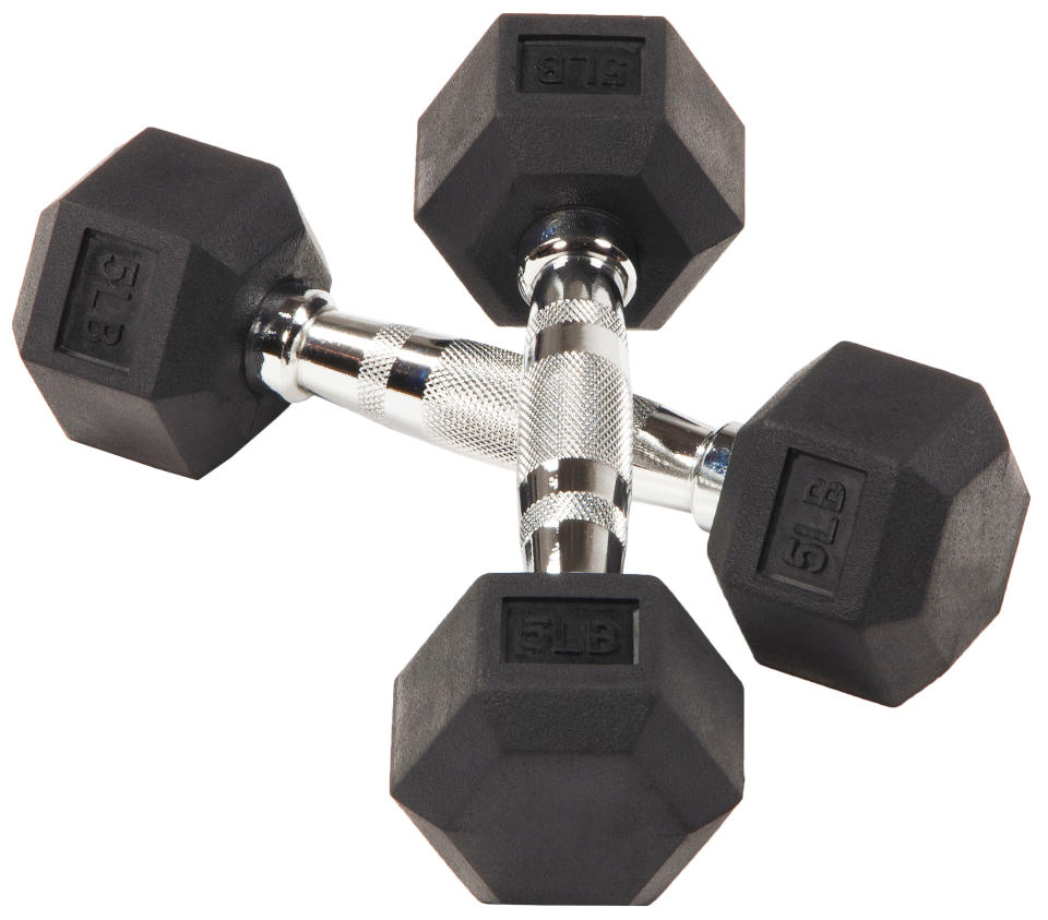 Everyday Essenrtials BalanceFrom Rubber Encased Hex Dumbbells (Walmart / Walmart)