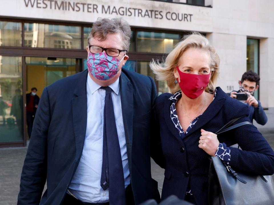 Crispin Odey outside Hendon Magistrates’ Court in 2021, when he was cleared of indecent assault (Reuters)