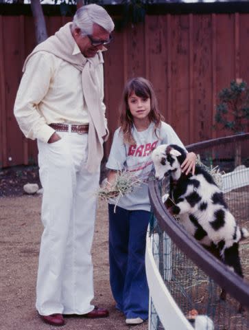 <p>Maureen Donaldson/Getty</p> Cary Grant with his daughter Jennifer in 1975.