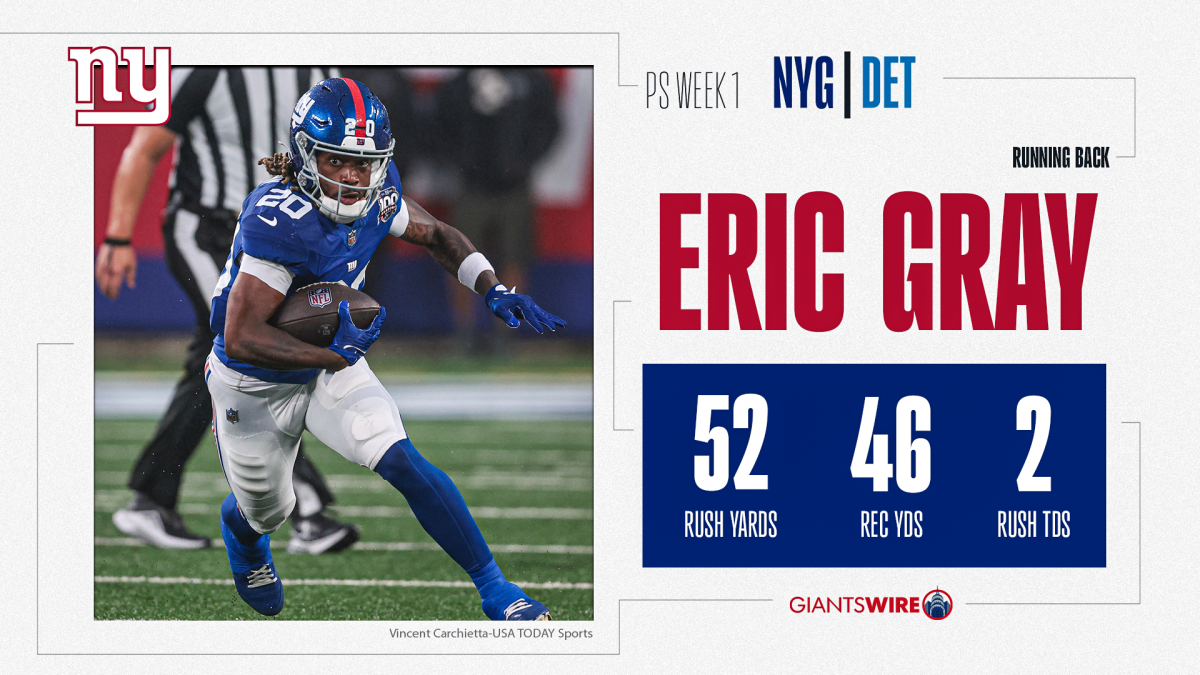 Giants vs. Lions Player of the Game Eric Gray Yahoo Sports