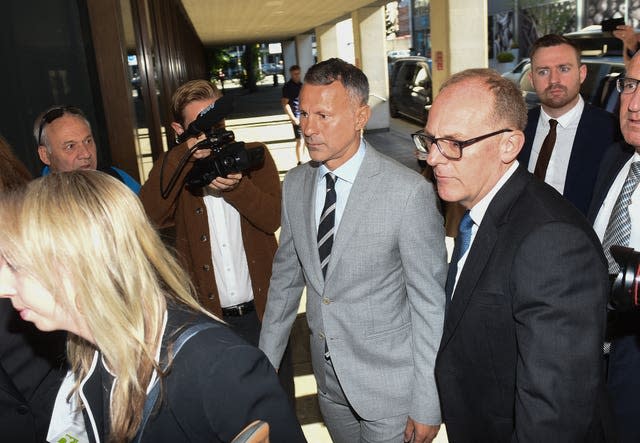 Ryan Giggs arriving at Manchester Crown Court