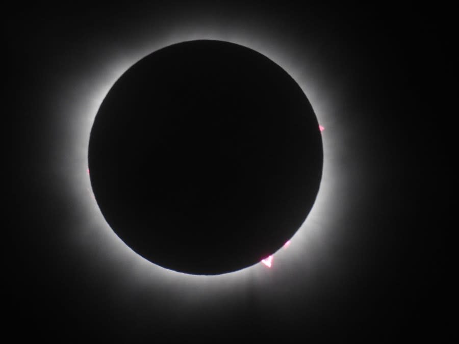 During the solar eclipse on April 8, KXAN viewer Gayle Bauscher sent us this photo from Dripping Springs