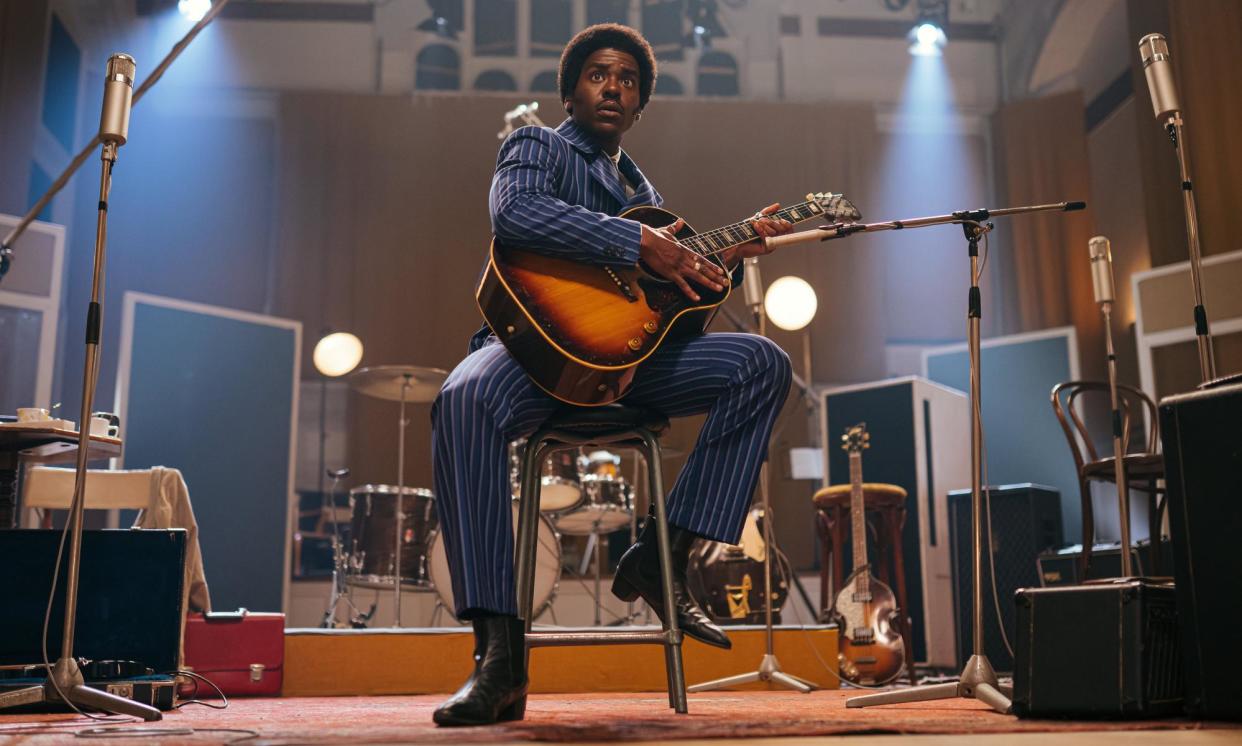 <span>His disgusted/astonished face is hilarious … the Doctor (Ncuti Gatwa) at Abbey Road in The Devil’s Chord. </span><span>Photograph: James Pardon/Bad Wolf/BBC Studios</span>