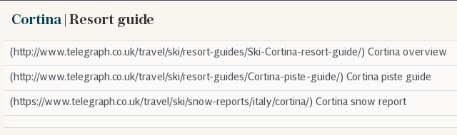 Cortina | Resort guide