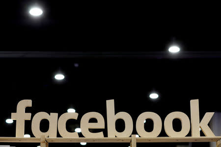 FILE PHOTO: A Facebook sign is displayed at the Conservative Political Action Conference (CPAC) at National Harbor, Maryland, U.S., February 23, 2018. REUTERS/Joshua Roberts/File Photo